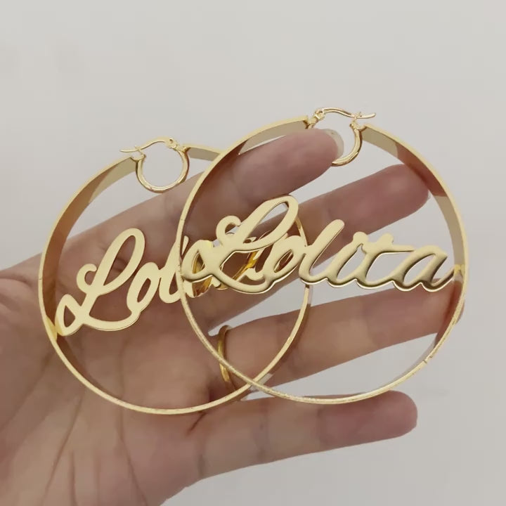 Name/Number Hoop Earrings