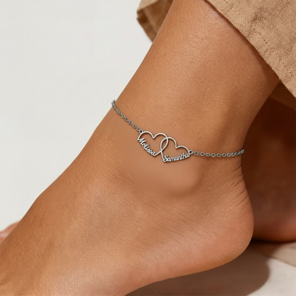 1-3 Name Heart Anklet