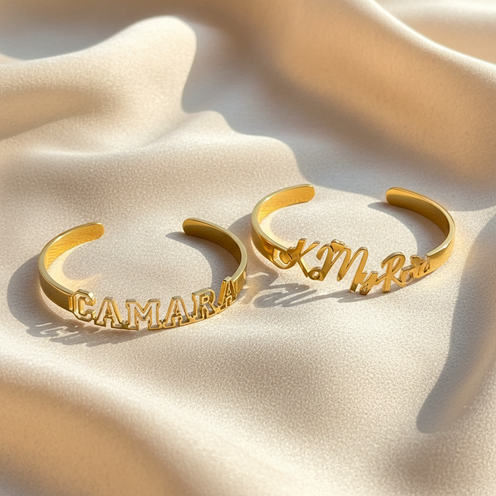 Open Cuff Bracelet with Custom Name